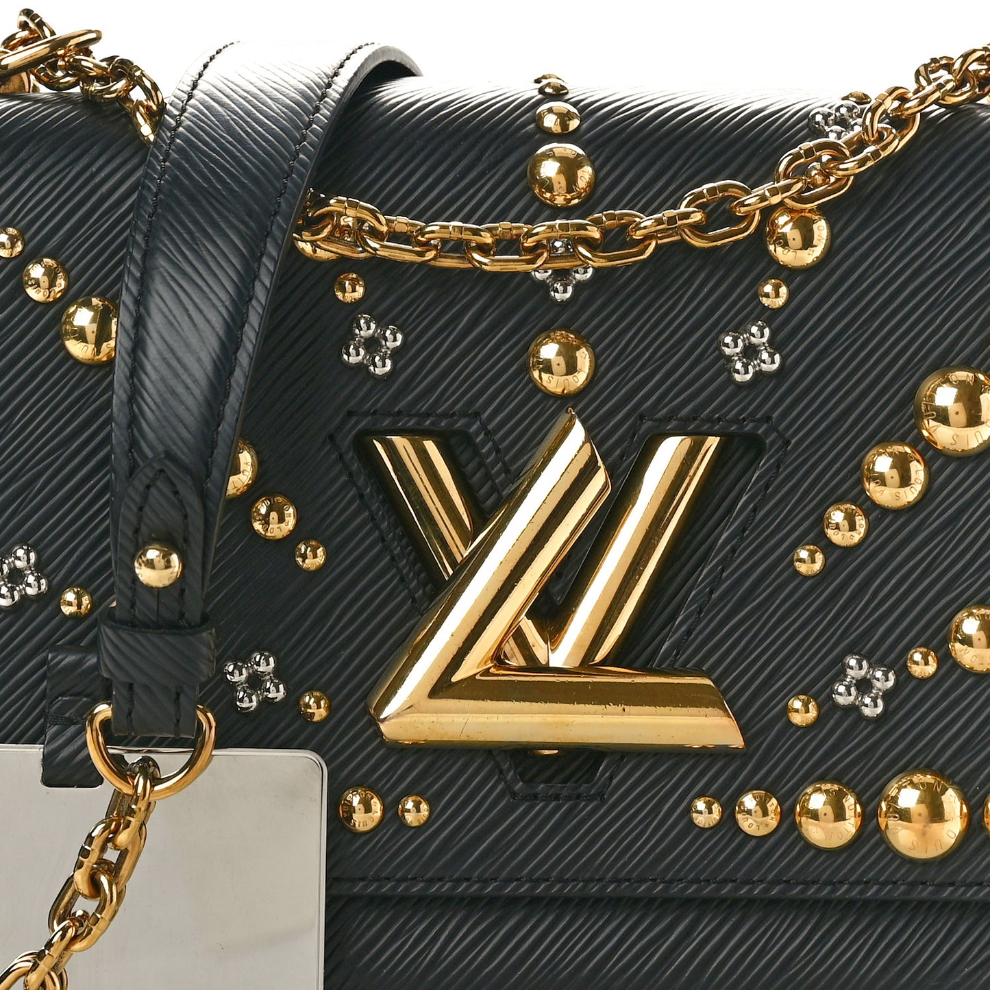 Epi Studded Sol Twist Shoulder Bag MM Black