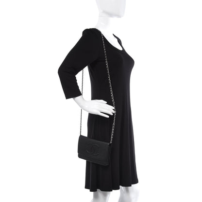 Chanel Caviar Timeless CC Wallet On Chain WOC Black 2 of 9