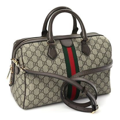 Gucci GG Supreme Monogram Web Medium Ophidia Top Handle Bag Beige Ebony 2 of 8