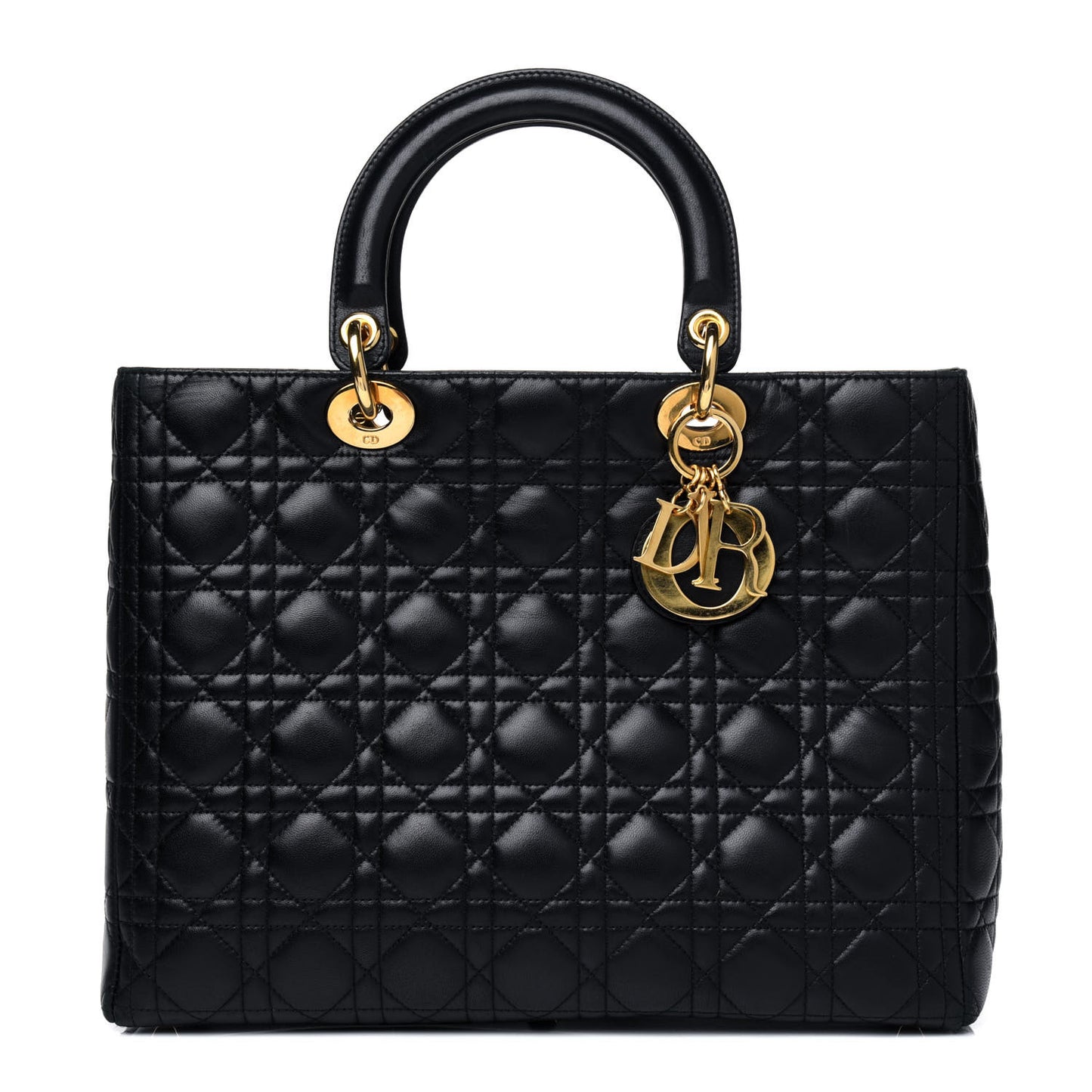 Lambskin Cannage Large Lady Dior Black