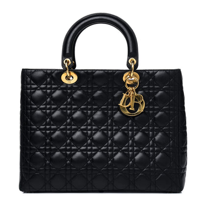 Christian Dior Lambskin Cannage Large Lady Dior Black 1 of 5