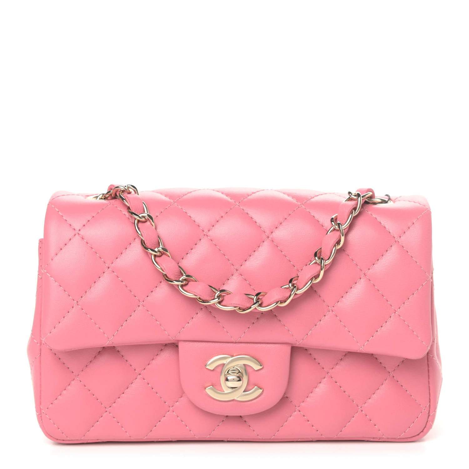 Chanel Lambskin Quilted Mini Rectangular Flap Pink 1 of 4