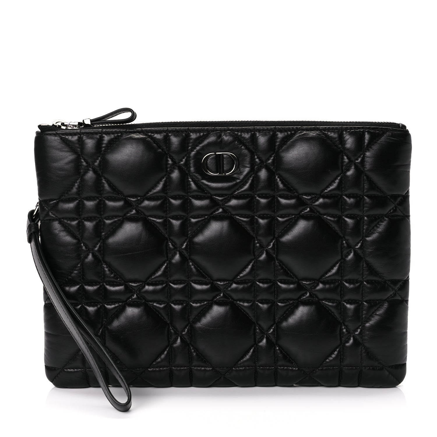 Christian Dior Supple Calfskin Cannage Caro Daily Pouch Black 1 of 8