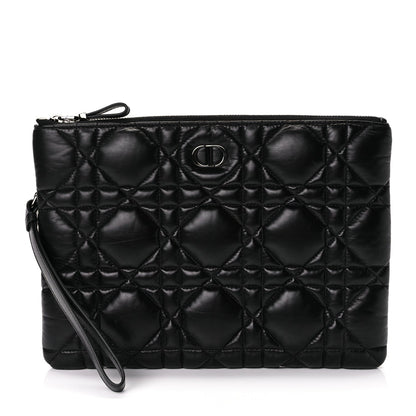Christian Dior Supple Calfskin Cannage Caro Daily Pouch Black 1 of 8