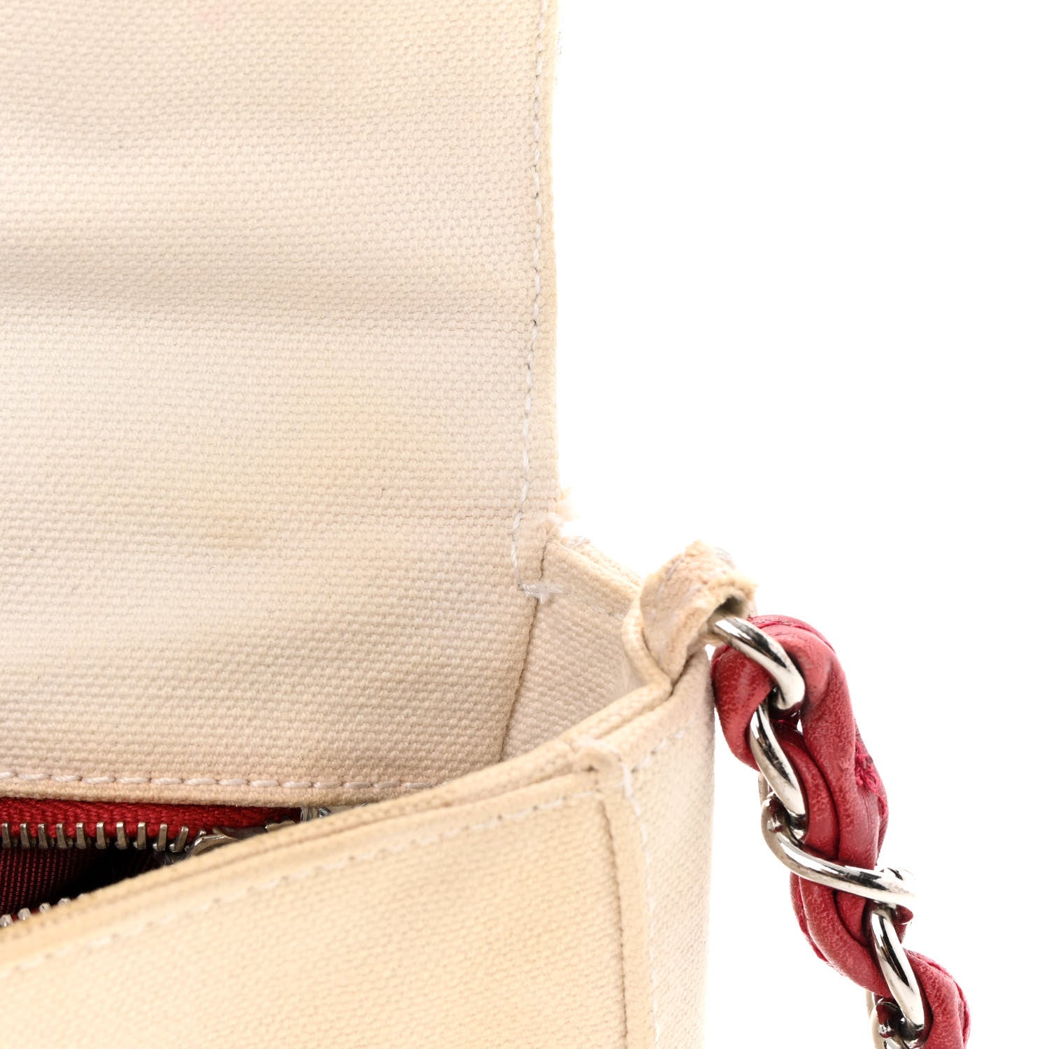 Chanel Canvas Metallic Lambskin Chocolate Bar N°5 Bag White 11 of 15
