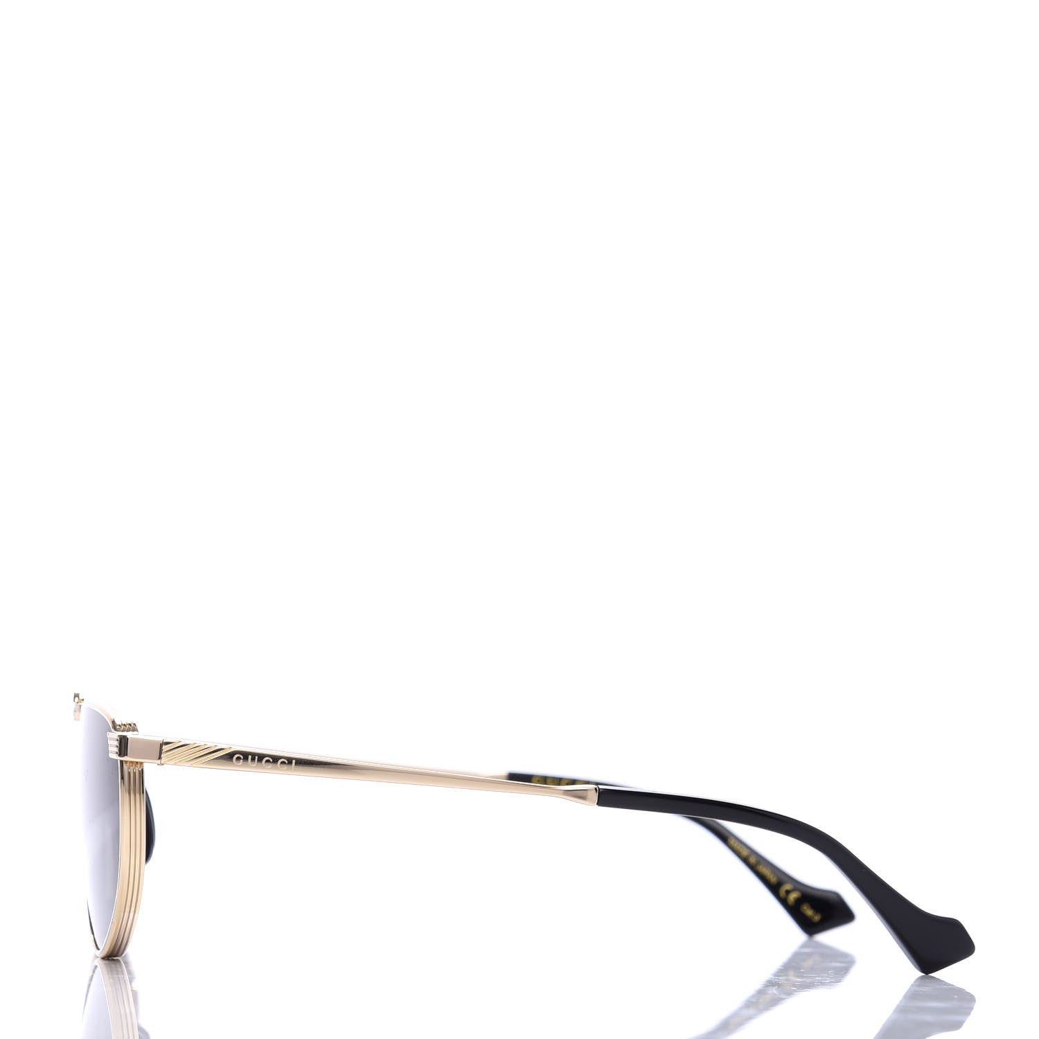 Gucci Metal Mens Squared Aviator Sunglasses GG0841S Gold 3 of 7