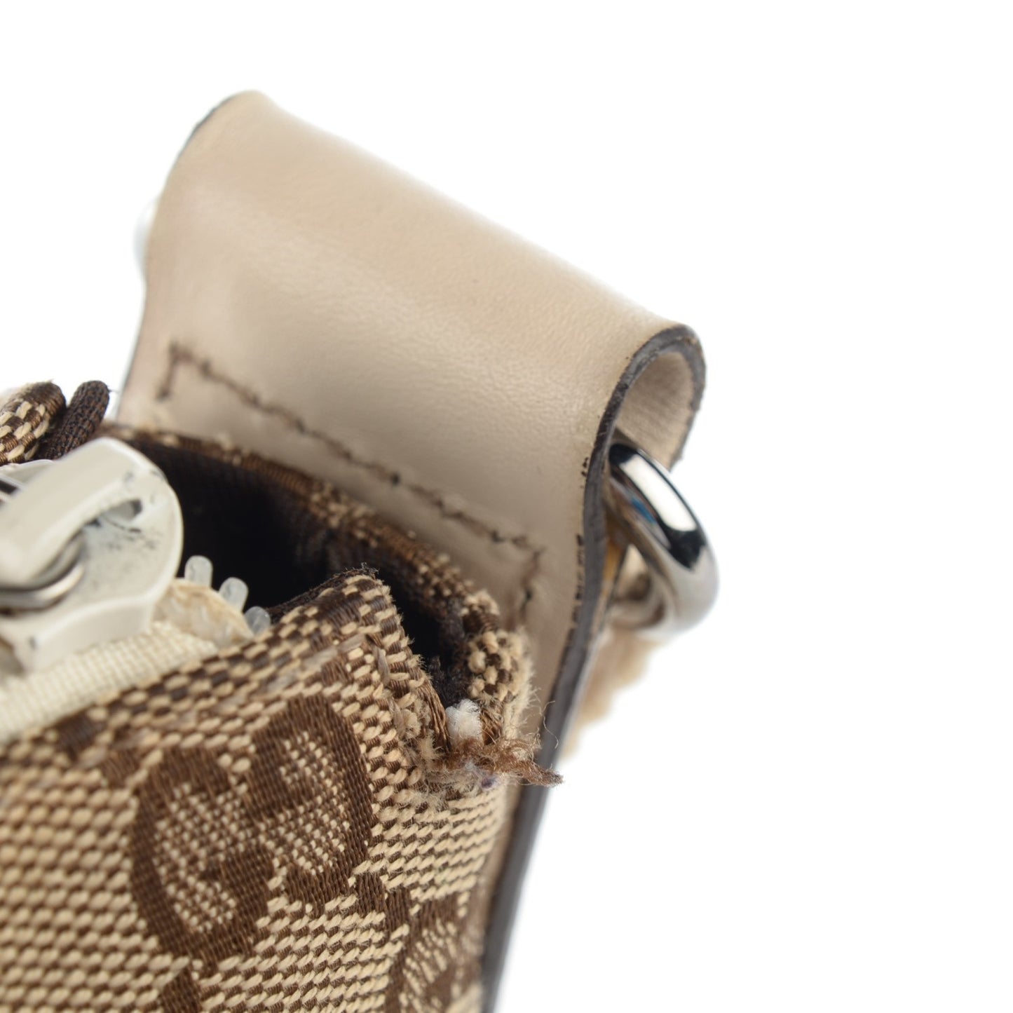 Monogram Calfskin Perforated Medium Flat Messenger Bag Off White