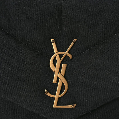 Saint Laurent Wool Jersey Quilted Medium Loulou Puffer Monogram Chain Satchel Black 6 of 8