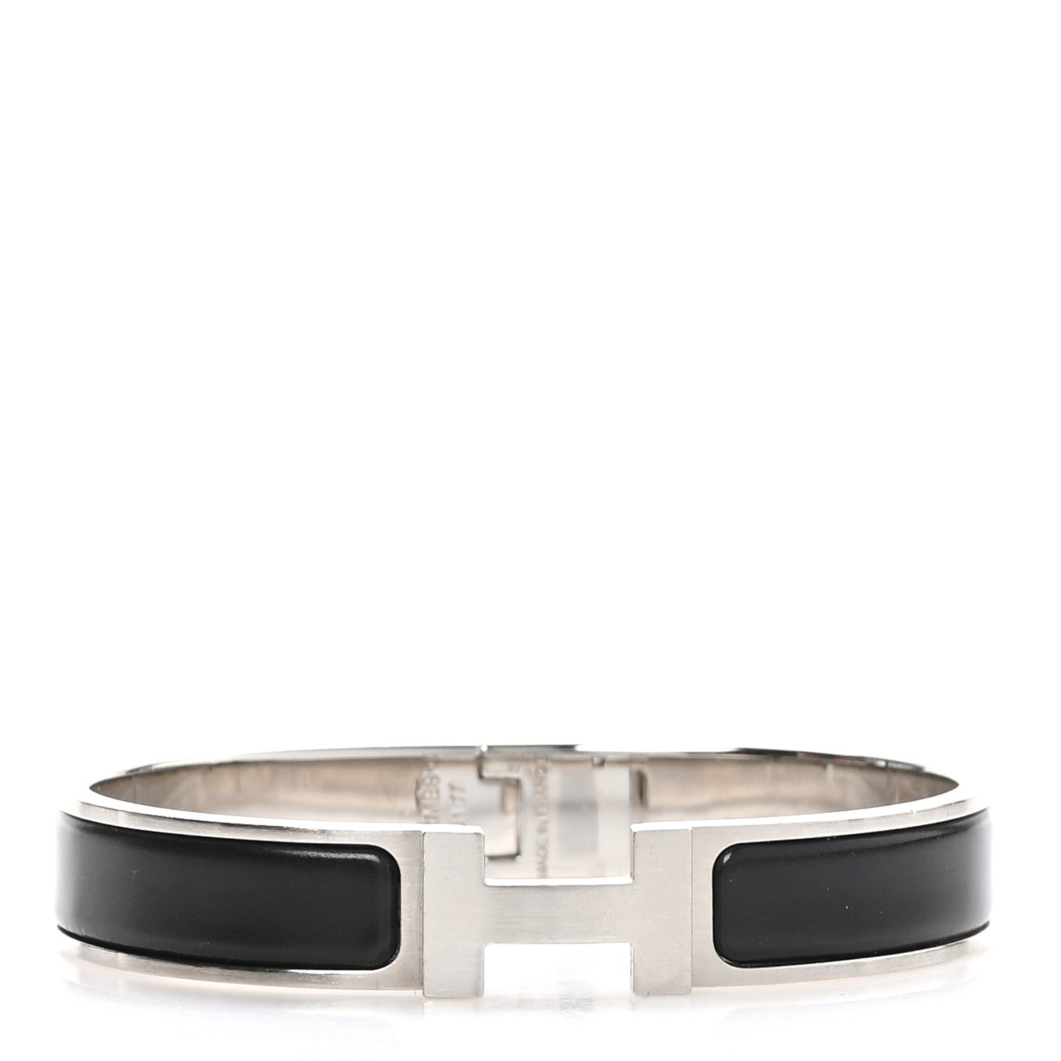 Hermes Matte Enamel Narrow Clic Clac HH Bracelet GM Black 1 of 6