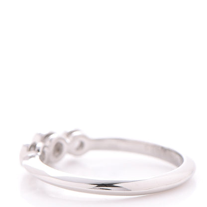 Tiffany Platinum Diamond Three Stone Milgrain Ring 53 6.25 3 of 5