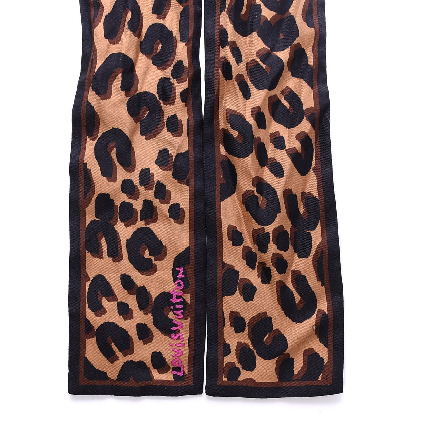 Silk Leopard Bandeau Scarf Marron