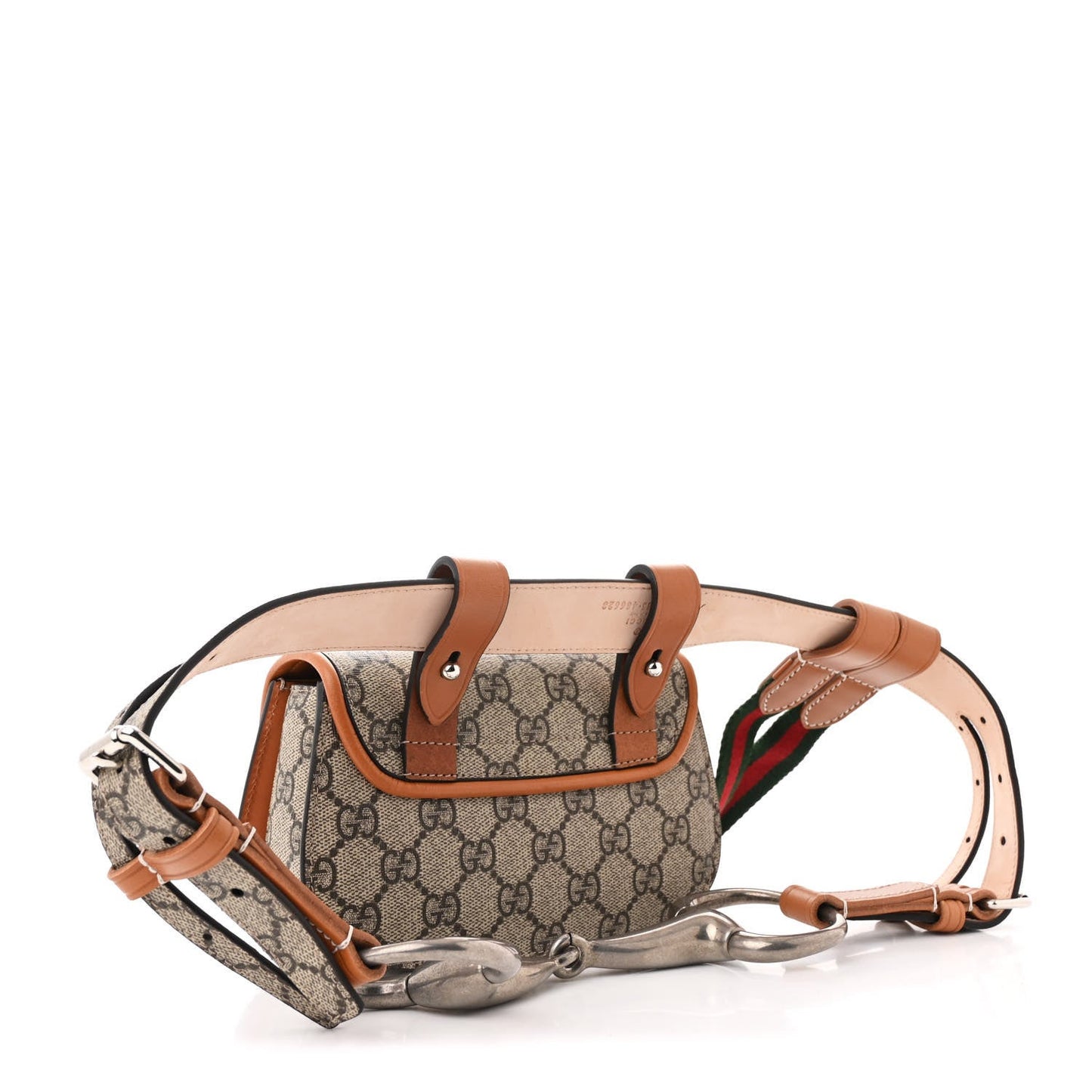 GG Supreme Monogram Web Bamboo Mini 1947 Belt Bag 85 34  Beige