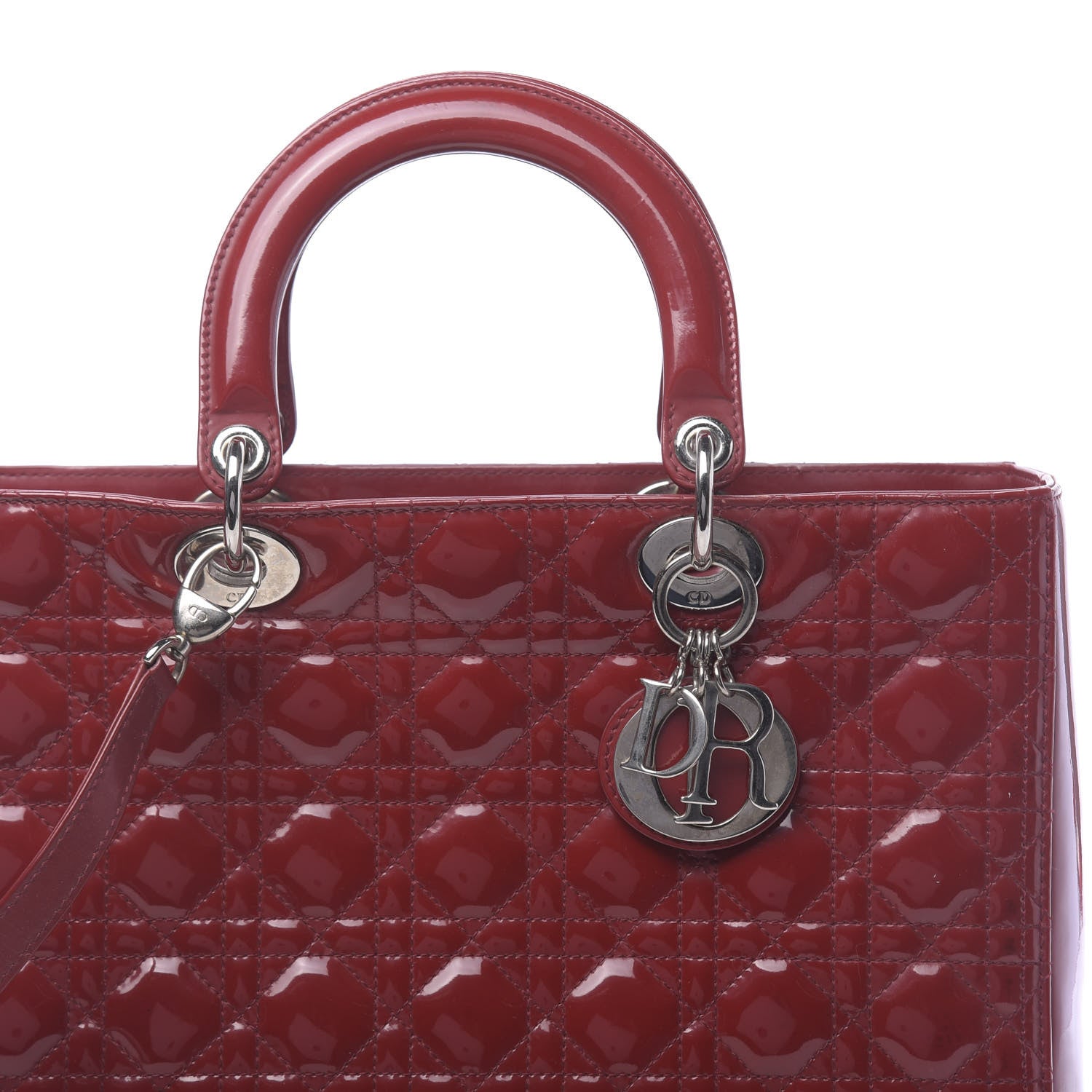 Christian Dior Patent Cannage Large Lady Dior Red 13 of 14