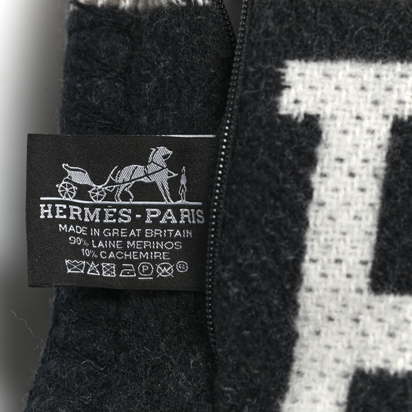 Wool Cashmere Avalon III Pillow PM Ecru Black