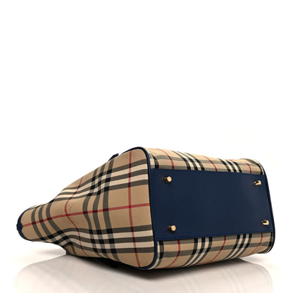 Burberry House Check Small Canterbury Tote Navy 3 of 9