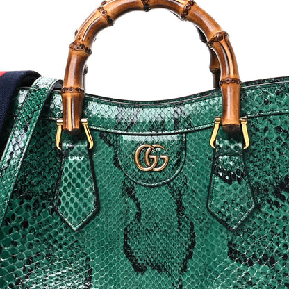 Gucci Snakeskin Small Diana Tote Bag Green 8 of 11