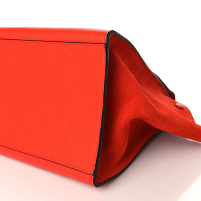 Celine Drummed Calfskin Suede Medium Trapeze Vermillion 8 of 8