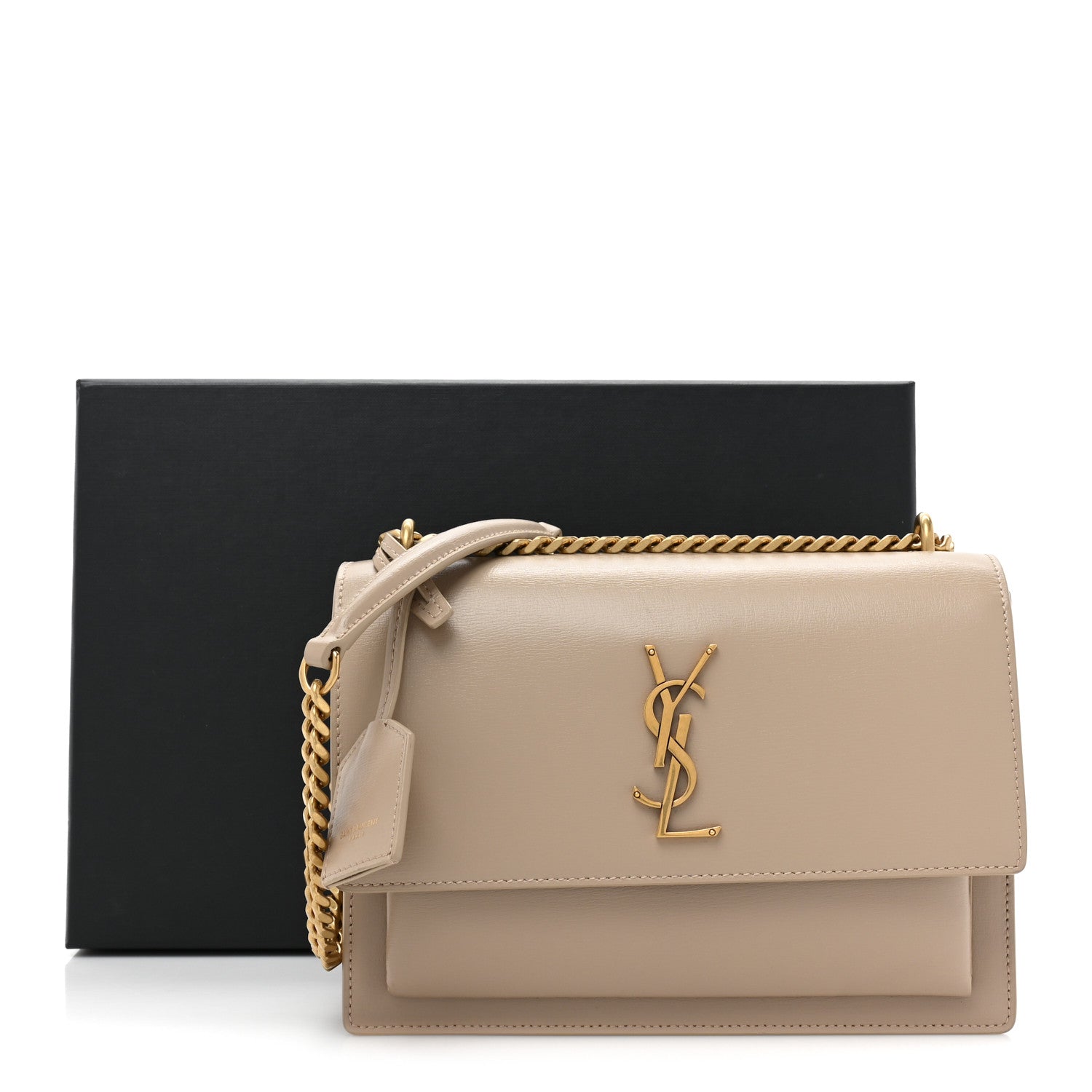Saint Laurent Calfskin Medium Monogram Sunset Dark Beige 16 of 16