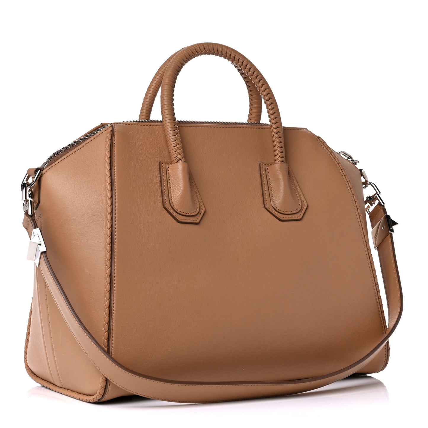 Sugar Goatskin Braided Medium Antigona Medium Beige