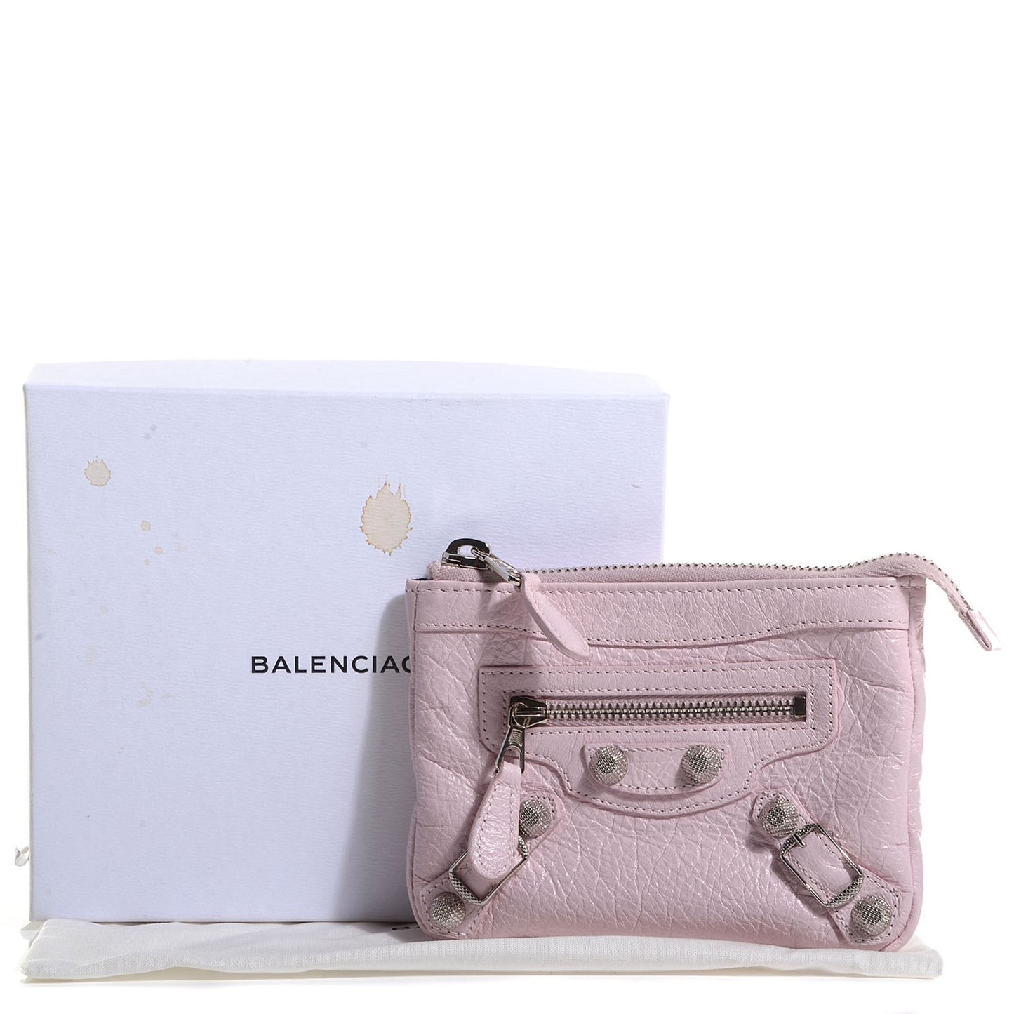 Agneau Giant 12 Silver Hardware M Porte-Monnaie Coin Purse Rose Poudre