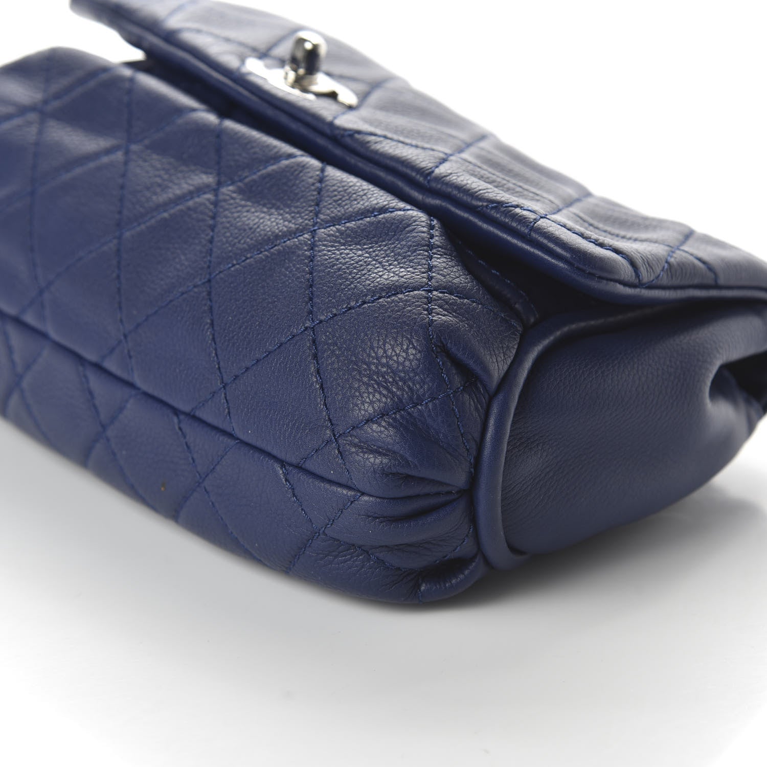 Chanel Calfskin Quilted CC Curvy Flap Blue 7 of 12