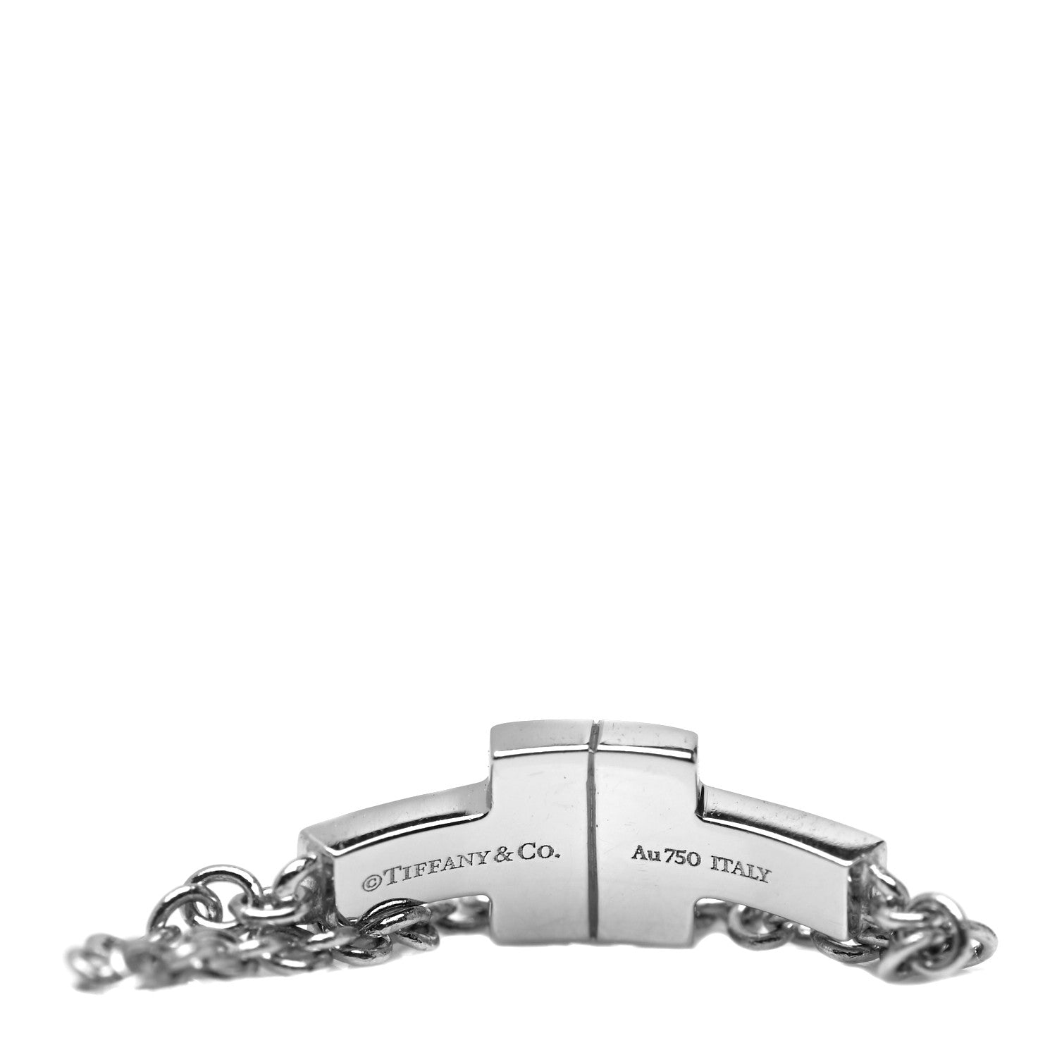 Tiffany 18K White Gold Diamond T Chain Ring 49 4.75 4 of 4