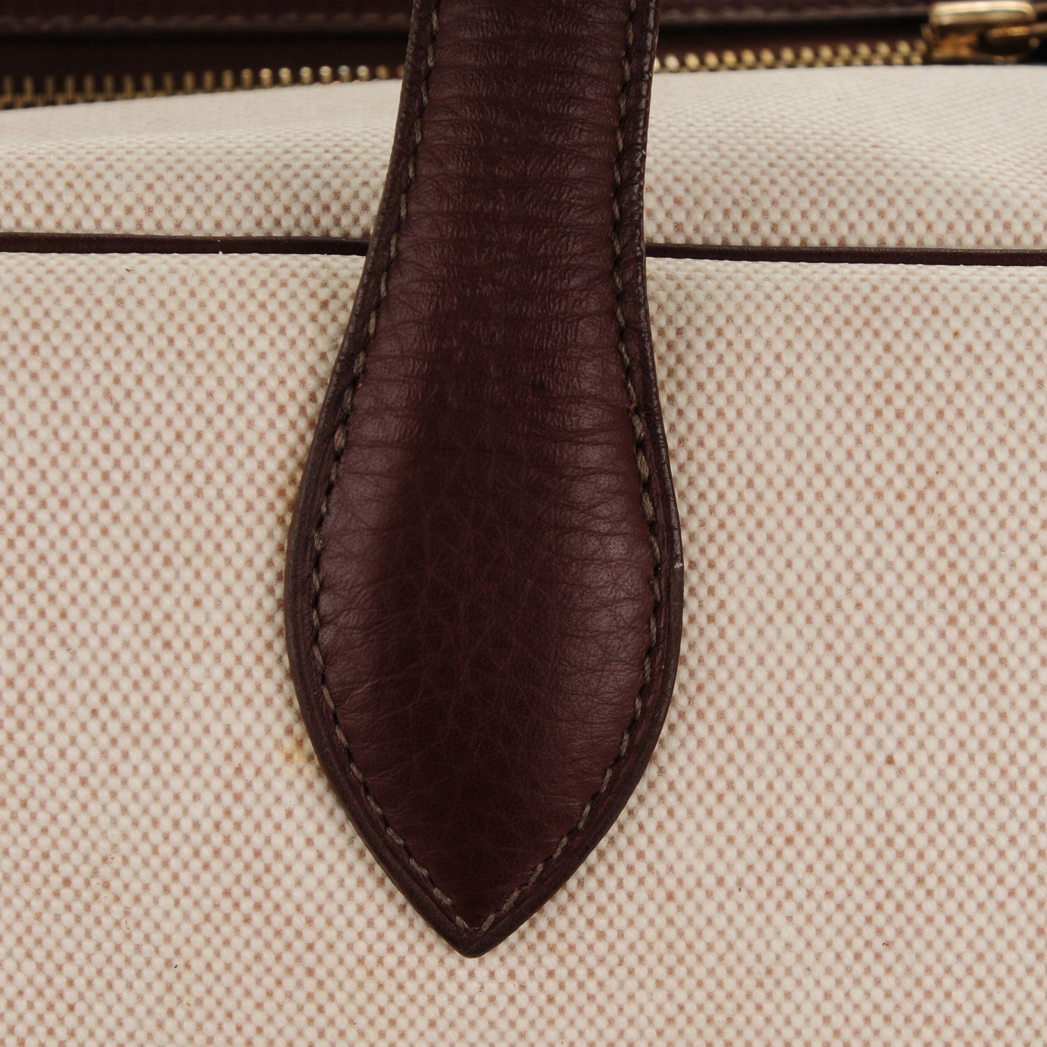 Hermes Taurillon Clemence Toile Victoria 50 Ecru Havane 16 of 17