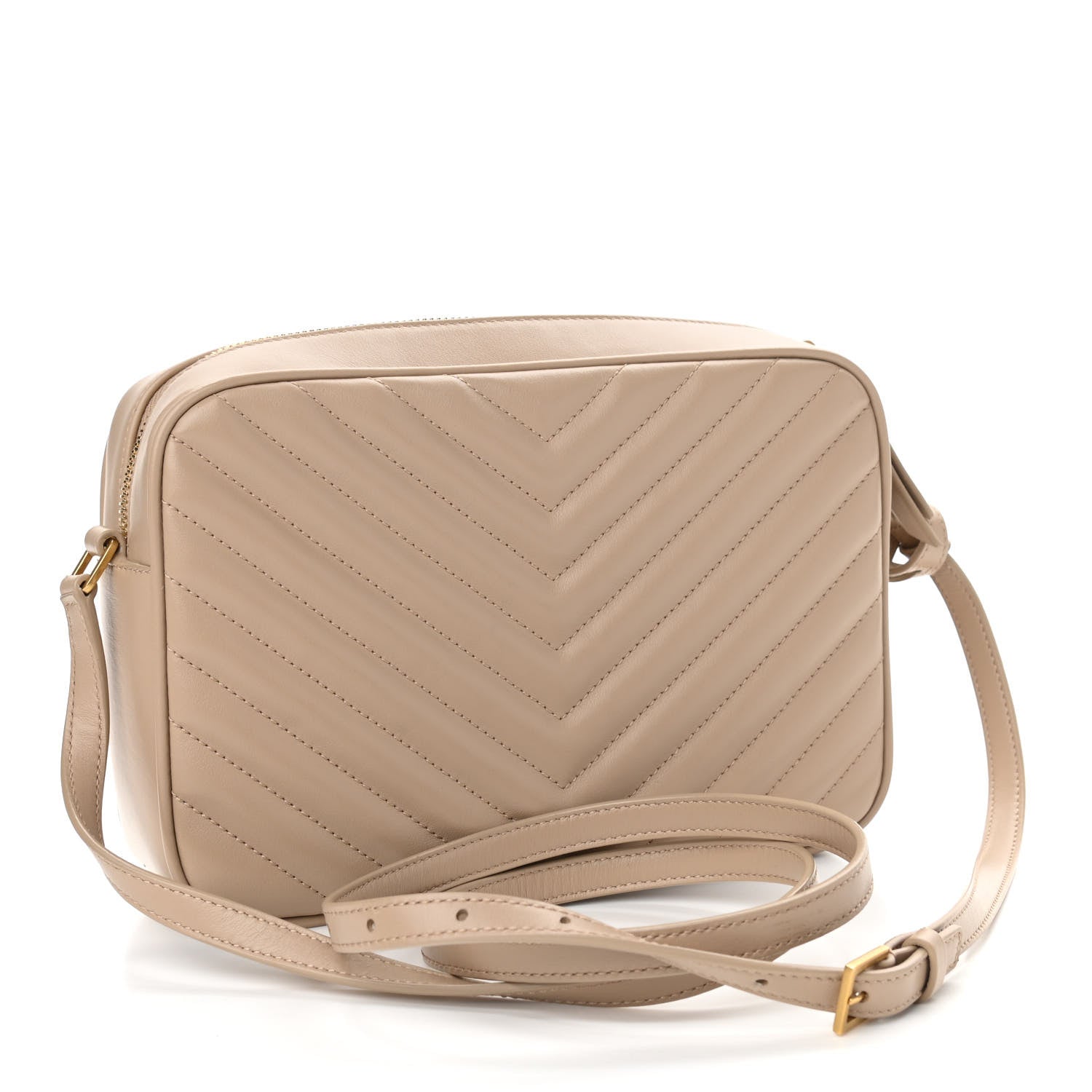 Saint Laurent Calfskin Matelasse Monogram Lou Camera Bag Dark Beige 3 of 12