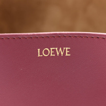 Loewe Shiny Calfskin Mini Puzzle Fold Tote Crimson 6 of 7