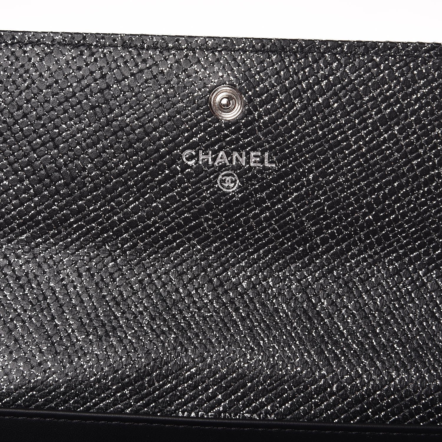 Chanel Glitter Calfskin Quilted Long Flap Wallet Black 6 of 10