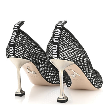 Miu Miu Glitter Rete 85 Pumps 35.5 Silver Black 5 of 7