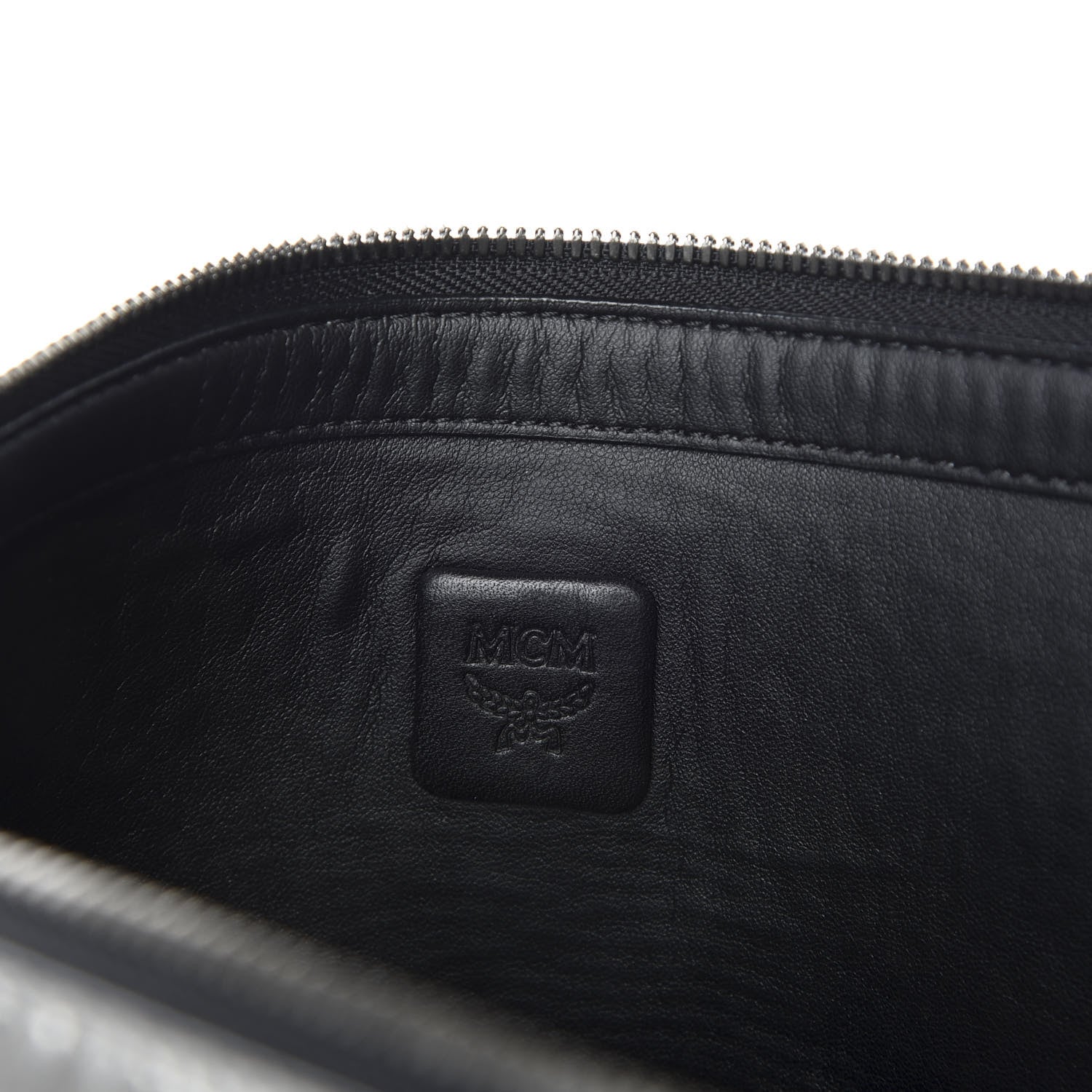 MCM Metallic Visetos Large Stark Wristlet Pouch Silver 6 of 7