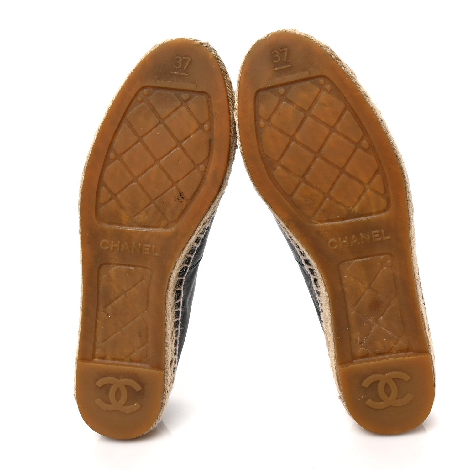 Chanel Lambskin CC Espadrilles 37 Black 5 of 8