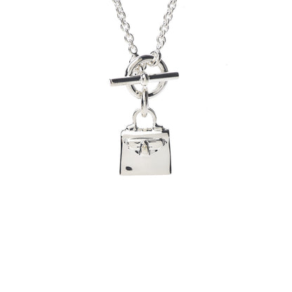 Hermes Sterling Silver Kelly Charm Pendant Necklace 4 of 5