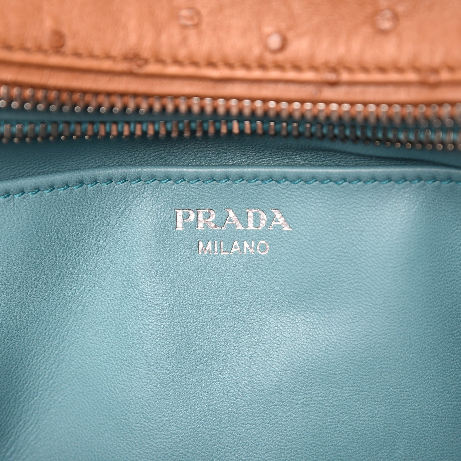 Prada Ostrich Large Inside Tote Caramel Anice 6 of 7