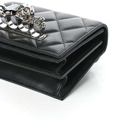 Alexander McQueen Lambskin Quilted Knuckle Shoulder Bag Black 9 of 9