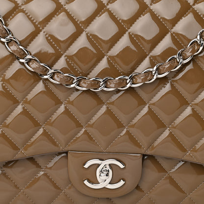 Chanel Patent Calfskin Quilted Maxi Double Flap Grey 8 of 10