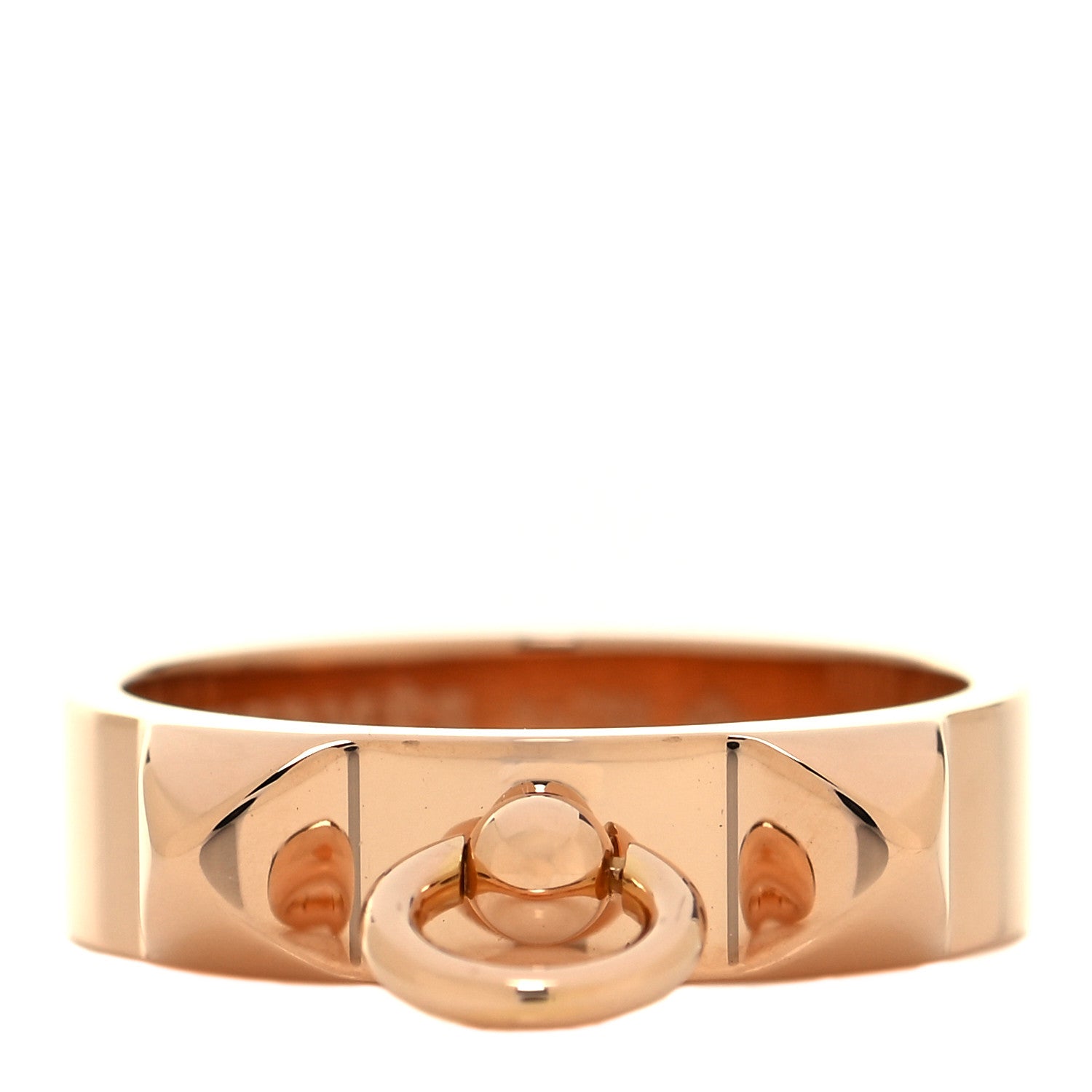 Hermes 18K Rose Gold PM Collier De Chien Ring 53 6.25 1 of 5