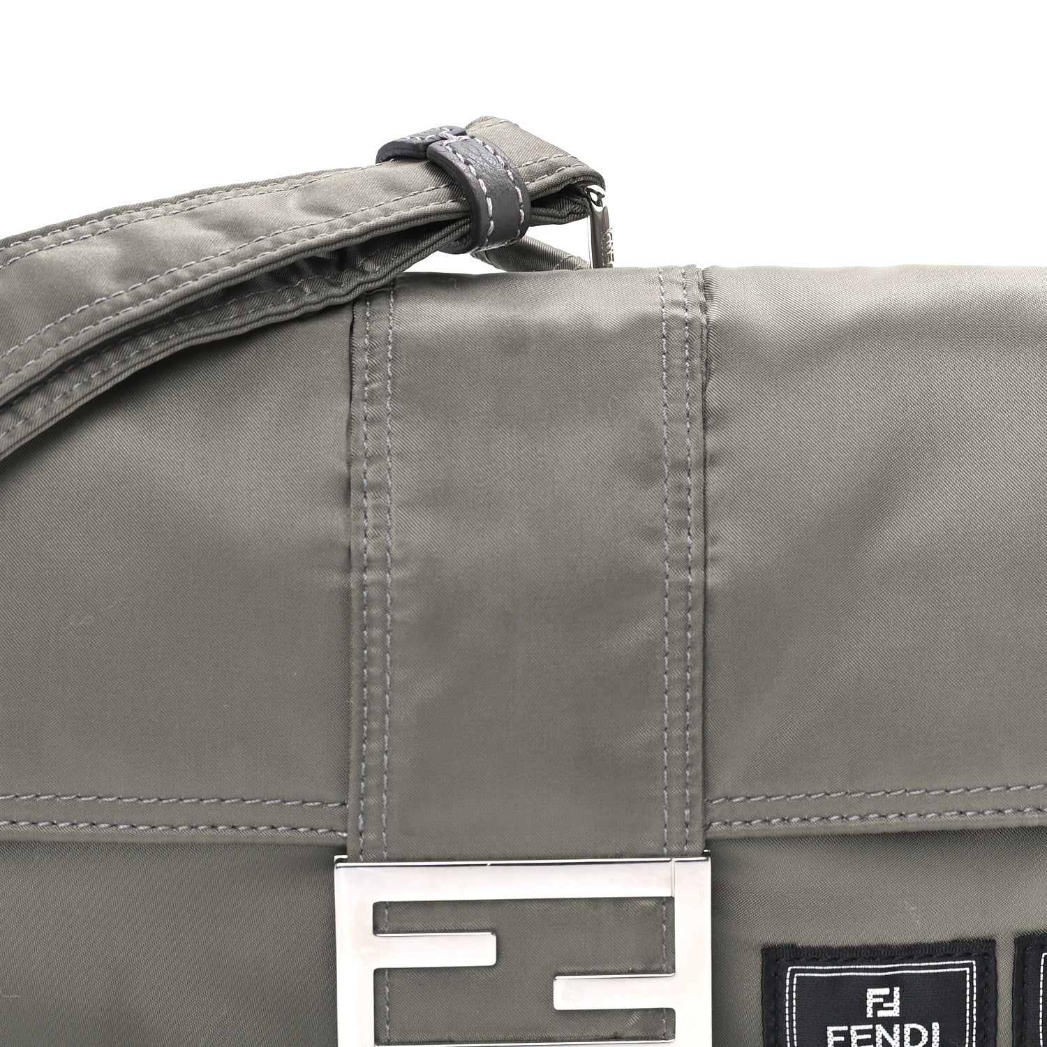 Fendi X PORTER Nylon Regular Belt Baguette Bag Khaki 6 of 7