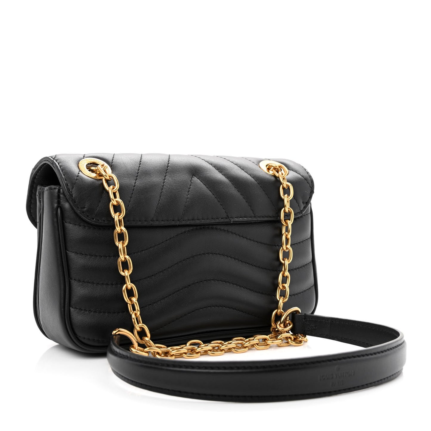 Calfskin LV New Wave Chain Bag Black