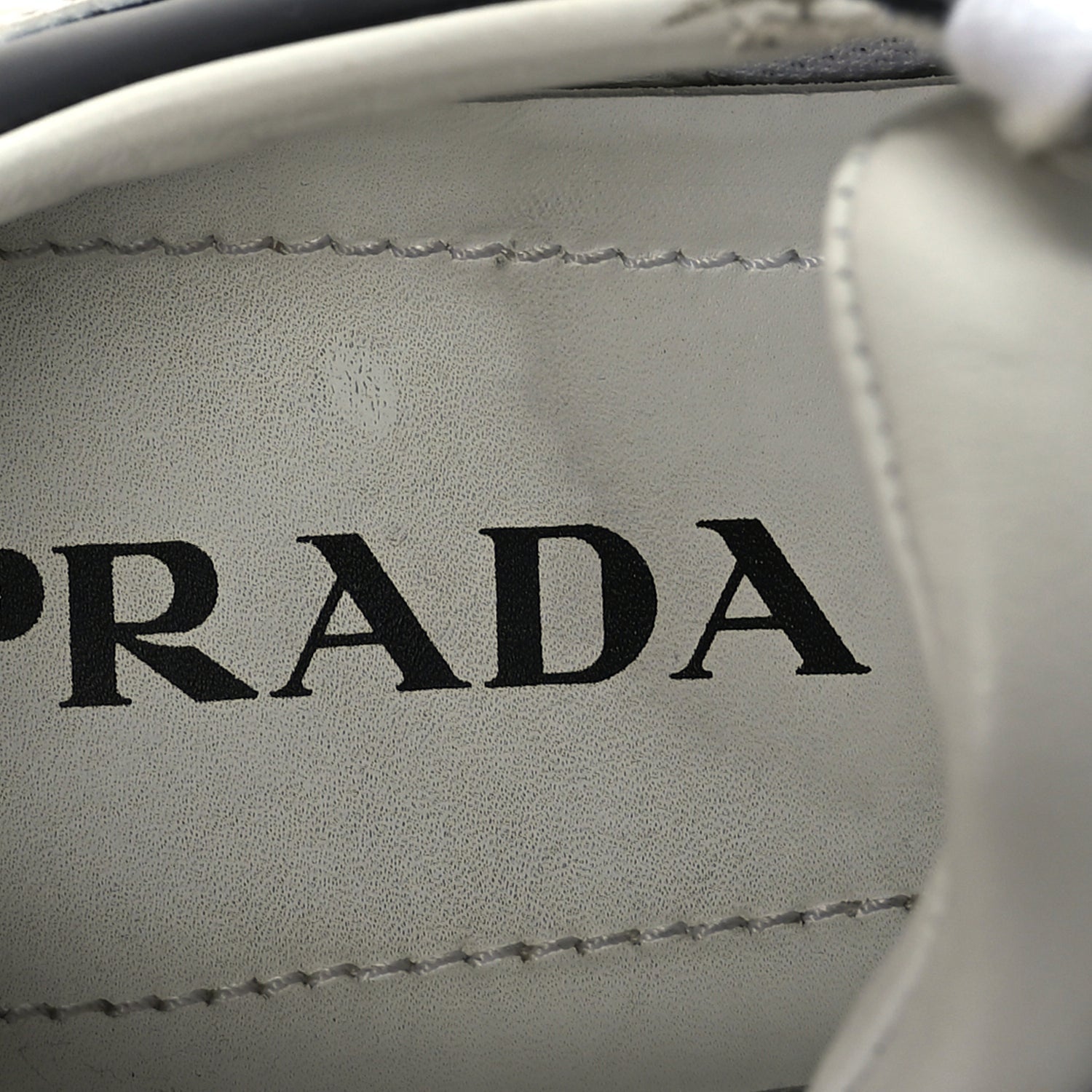 Prada Vitello Sport Spazzolato Rois Triangle Logo Womens Downtown Low Top 30mm Sneakers 38 White Black 7 of 8