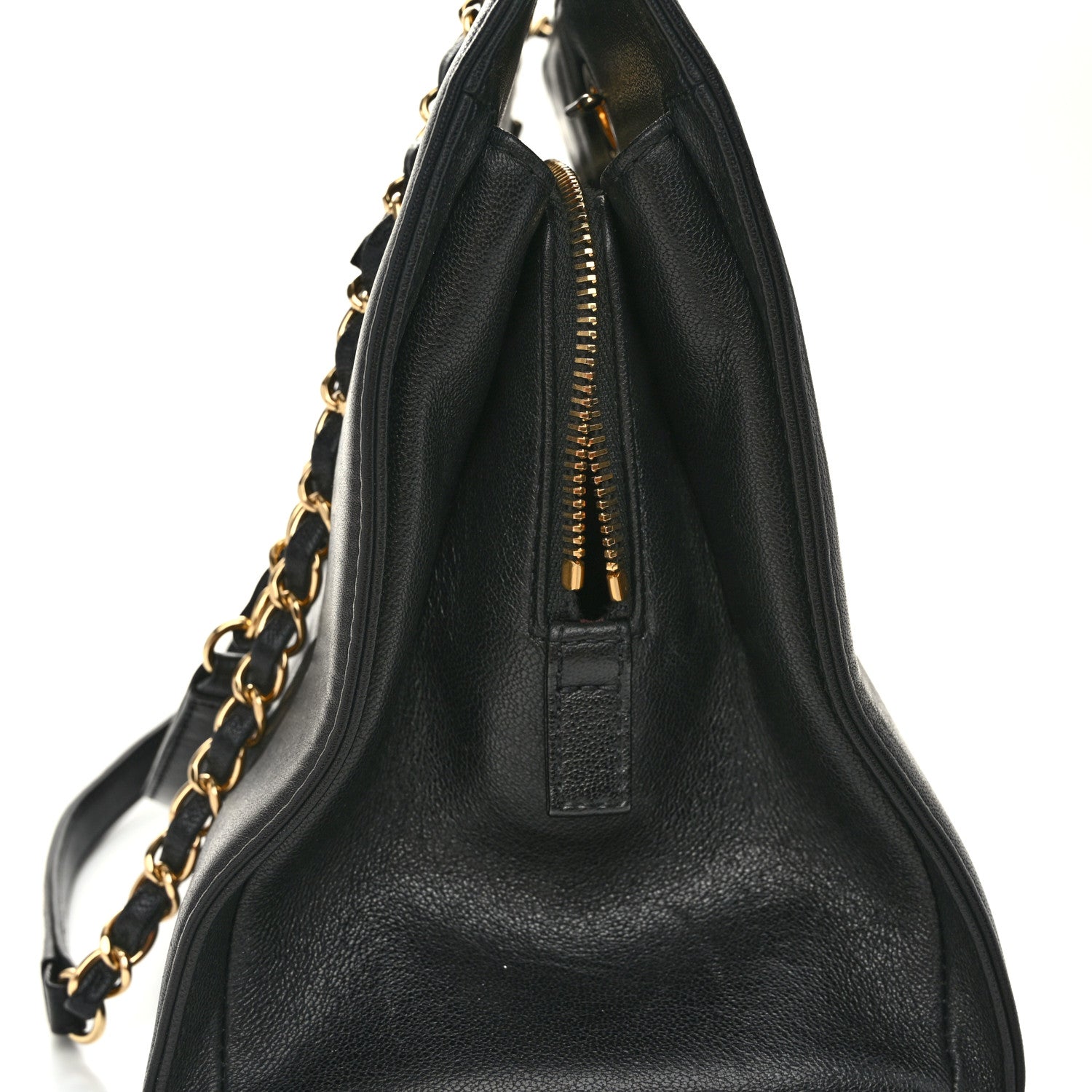 Chanel Sheepskin Quilted Mademoiselle Vintage Shopping Tote Black 11 of 11