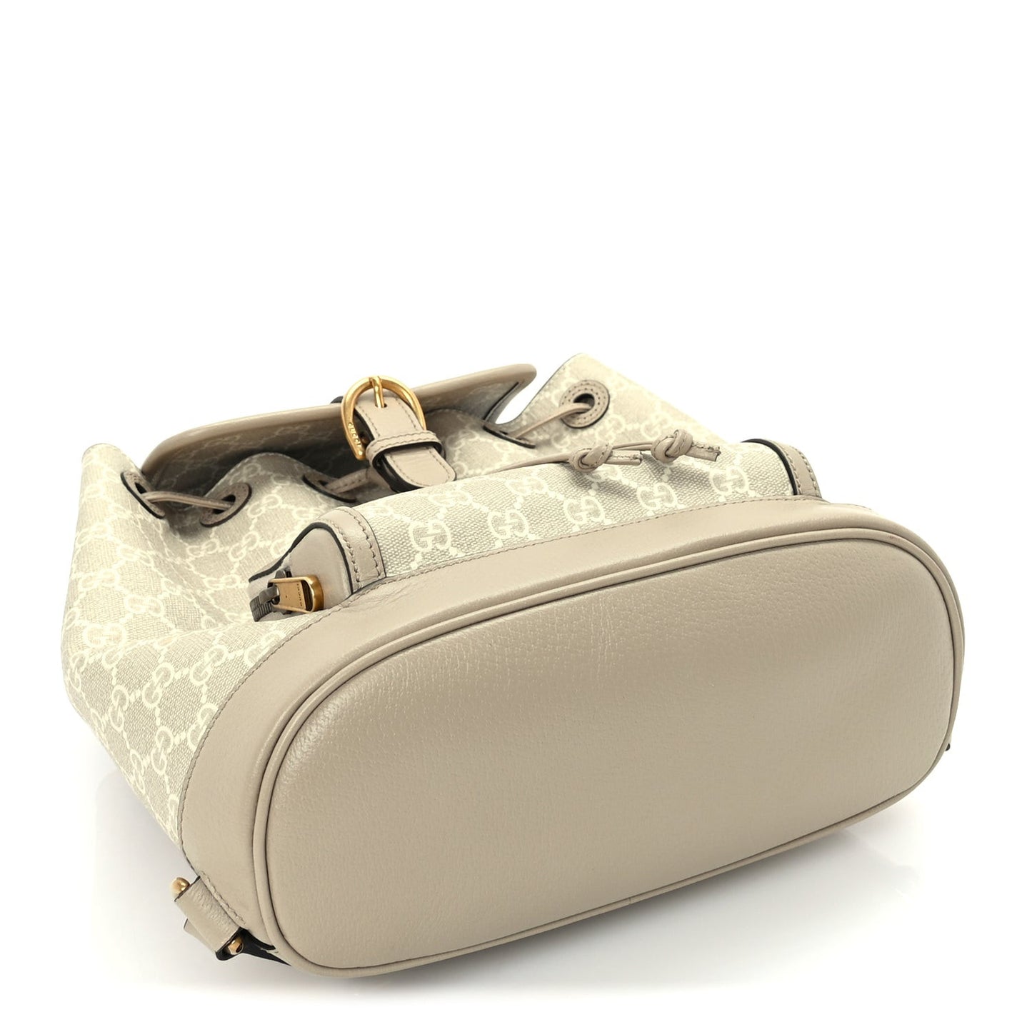 GG Supreme Monogram Azalea Calfskin Retro Interlocking G Buckle Backpack Beige Mystic White