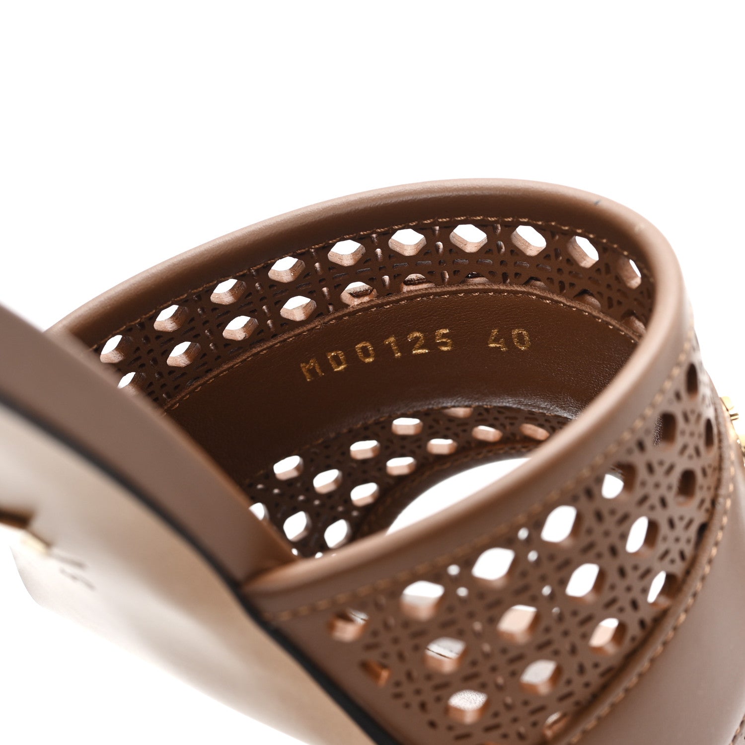 Christian Dior Calfskin Lambskin Micro Cannage D-Lane Pump Slide Sandals 40 Camel 9 of 10