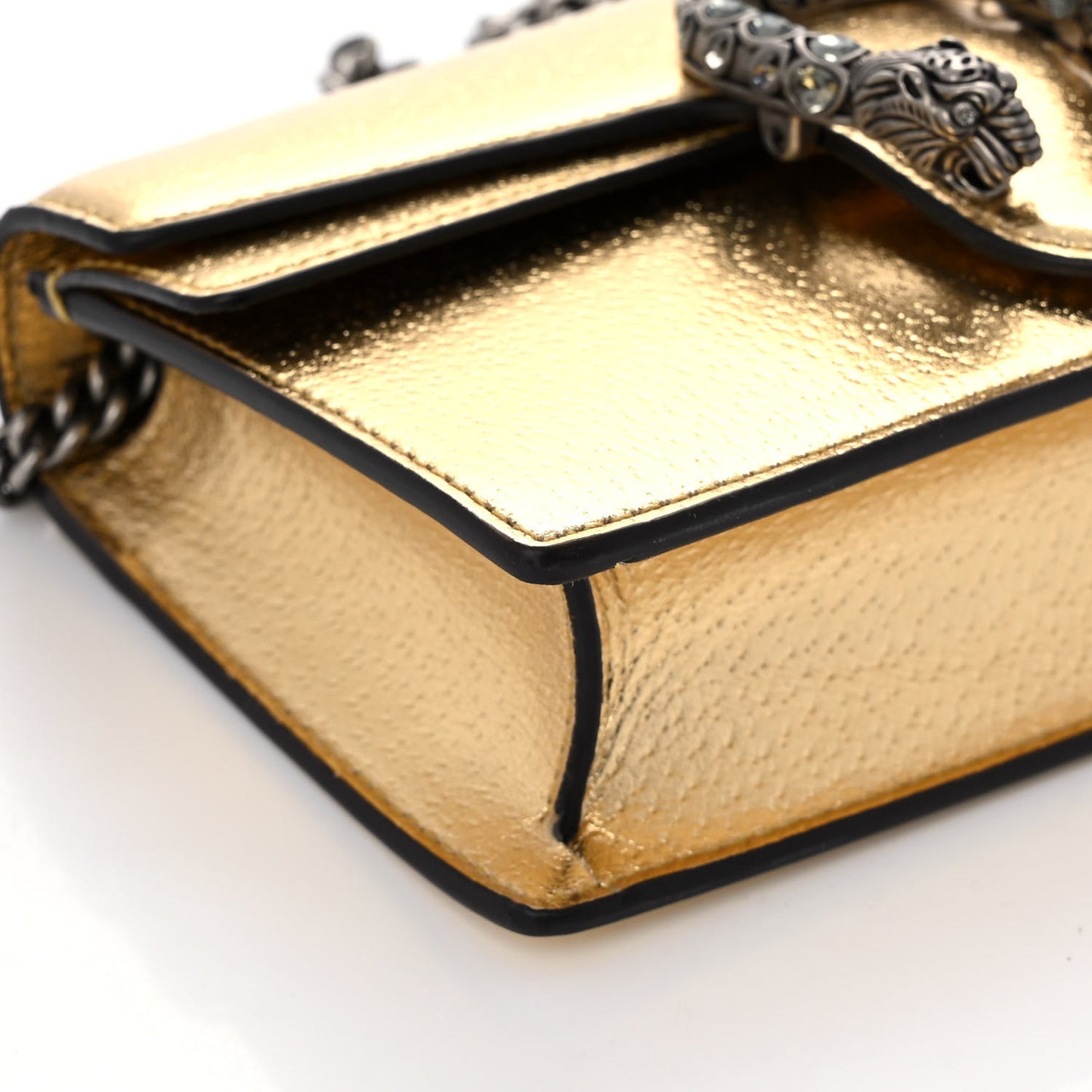 Metallic Calfskin Super Mini Dionysus Shoulder Bag Gold