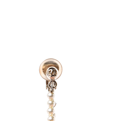 Chanel Pearl CC Drop Clip On Earrings Gold 4 of 5