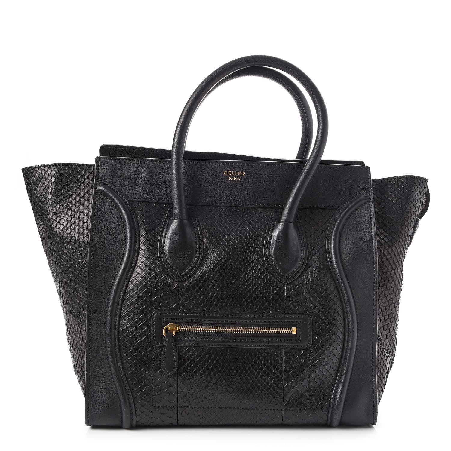 Celine Python Mini Luggage Black 1 of 11