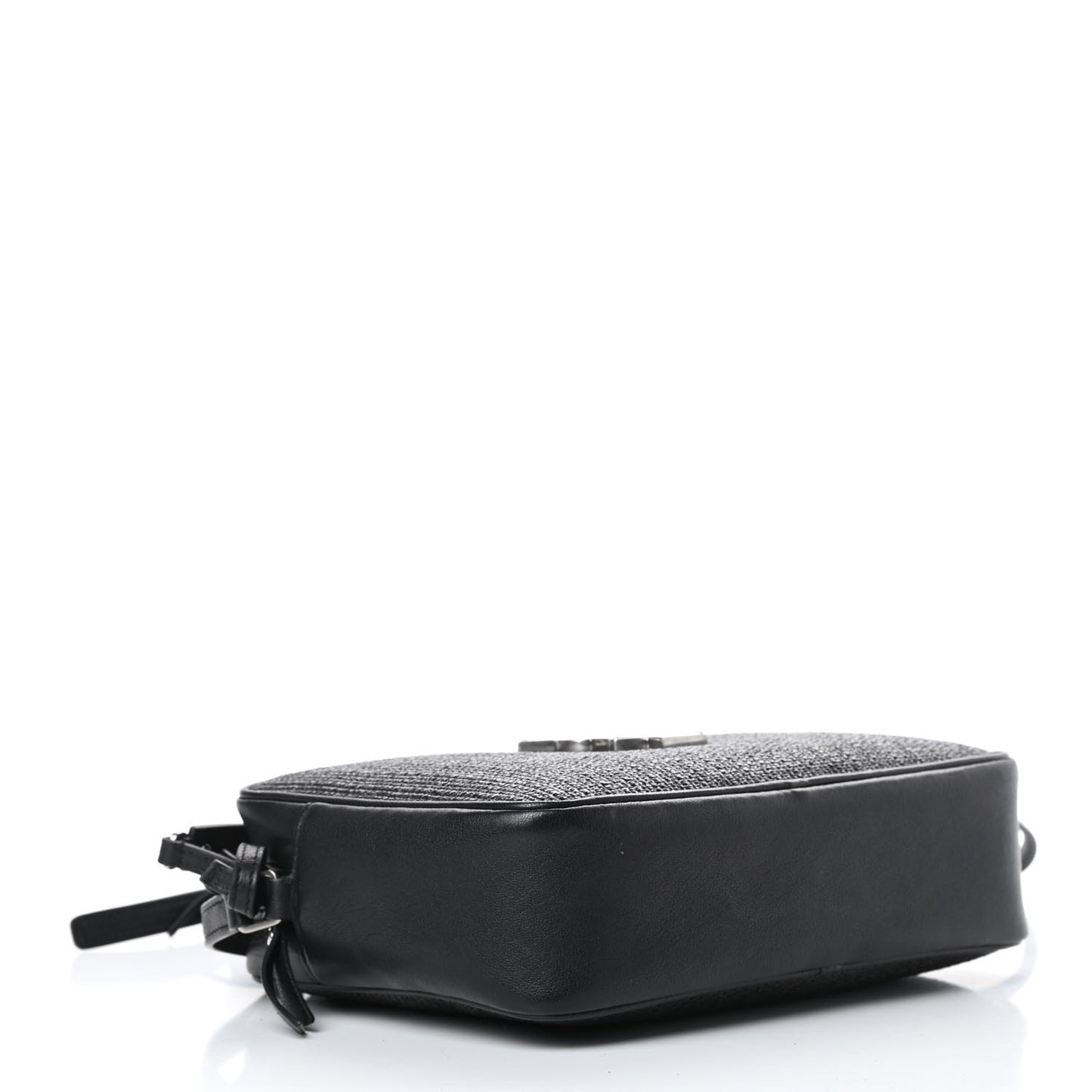 Raffia Canvas Monogram Lou Camera Bag Black