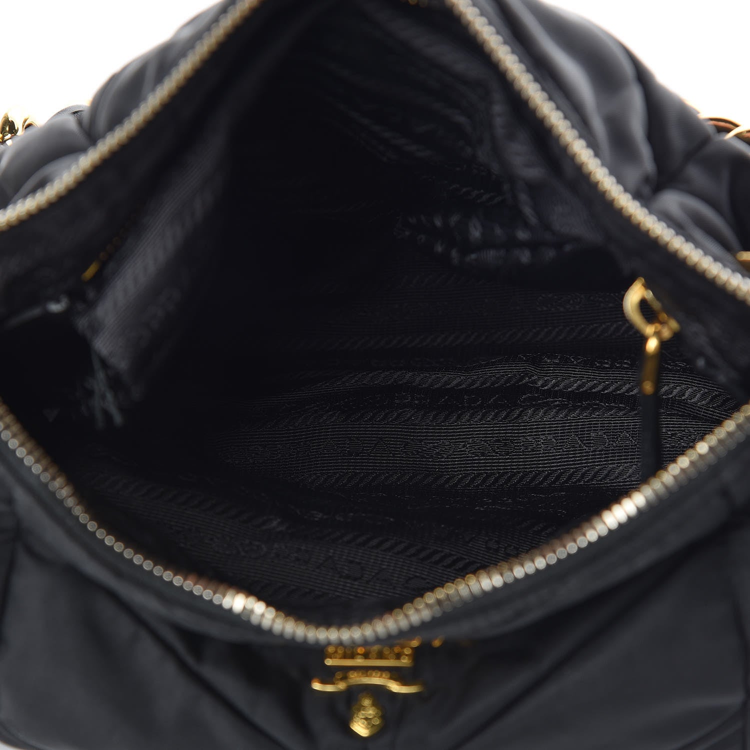 Prada Tessuto Nylon Chevron Bag Black 7 of 11