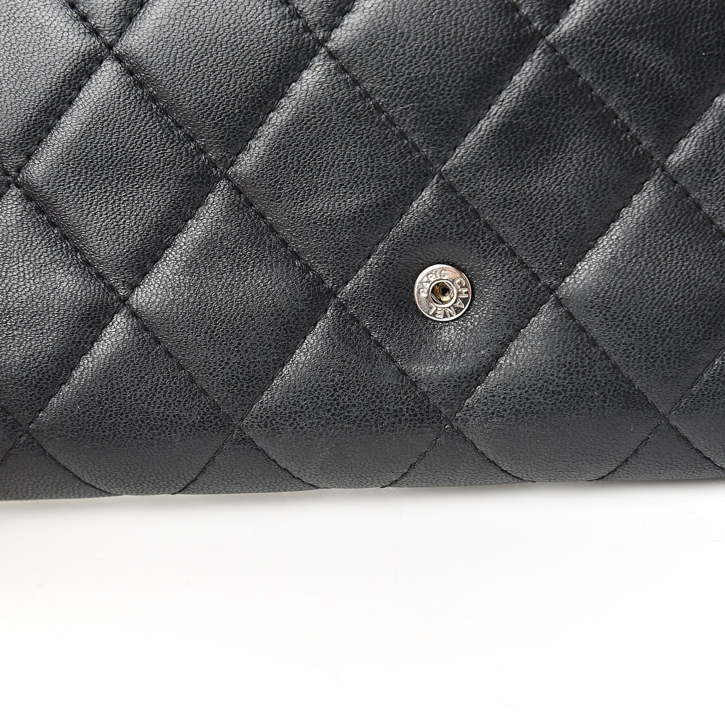 Lambskin Quilted Large Flap Wallet Black